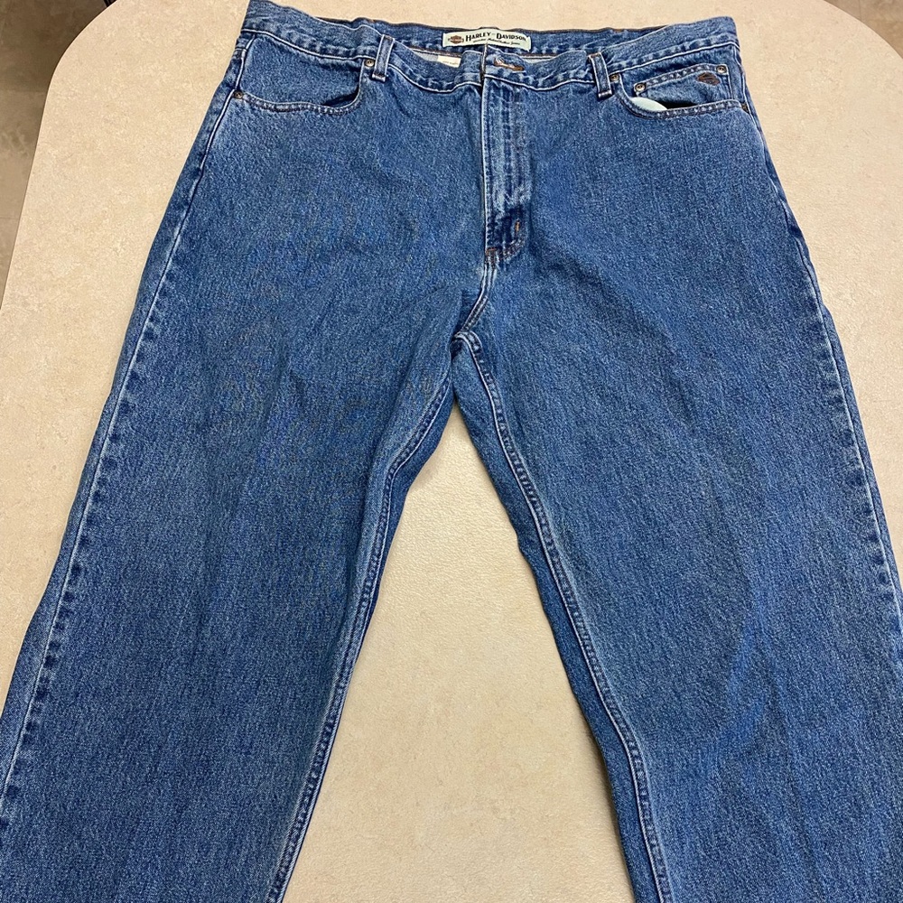 Vintage Harley Davidson Mens Blue Jeans Size 42x30 Motorcycle Biker